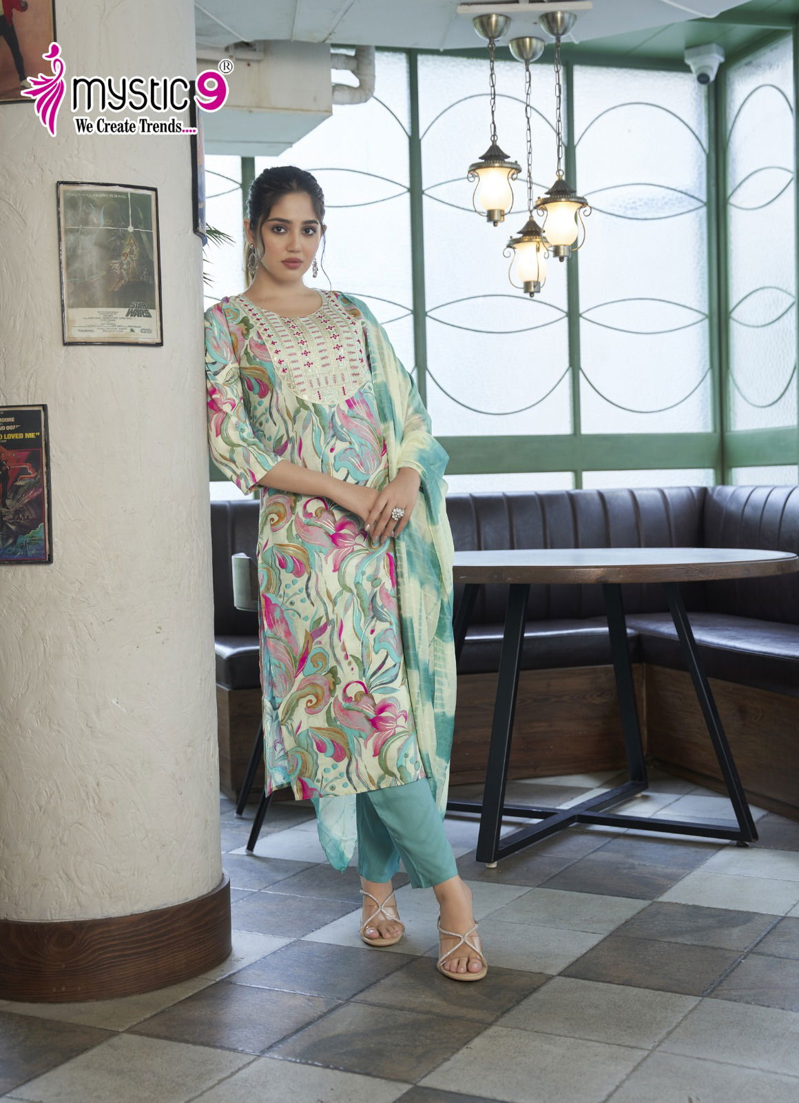 Sabri Vol 5 By Mystic 9 Rayon Printed Kurti With Bottom Dupatta Wholesalers In India